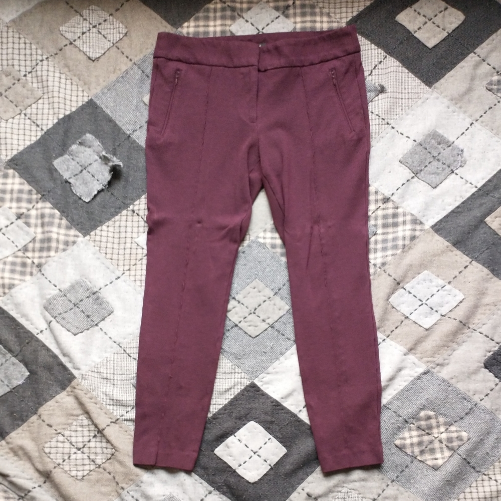 LOFT Ponte Knit Cropped Skinny Ankle Pants